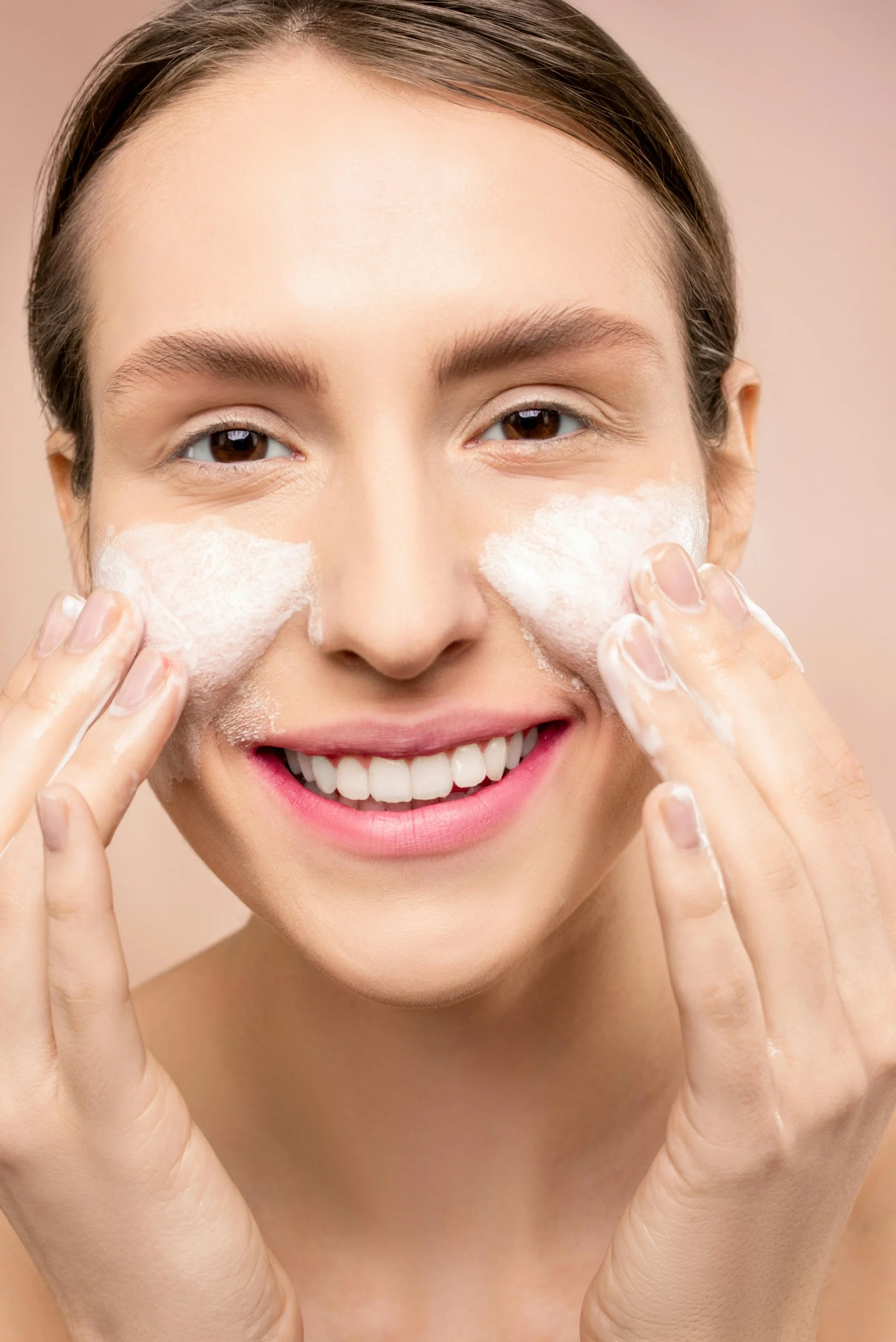 Woman with skincare on face